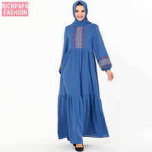 Дубай абайя турецкий хиджаб мусульманское платье кафтан ислам ic одежда женские платья Кафтан халат ислам платье абайя s красивый Kleding 2024 - купить недорого