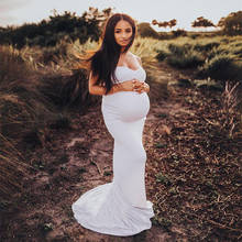 Vestidos de maternidade longos fotografia adereços sexy shoulderless vestido grávida foto tiro gravidez maxi vestido de maternidade para as mulheres 2024 - compre barato