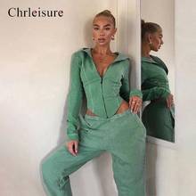 Cotton Solid Two Piece Set Women 2020 Autumn Full Sleeve Zipper Tops+Pants Outfits Fashion Fitness Casual Set For Women 2024 - buy cheap