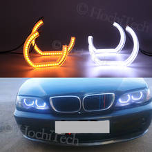 Faro halógeno de cristal para coche, luz LED de Ojos de Ángel, blanco y amarillo, para BMW Serie 3 E46, sedán facelift 2001-05 2024 - compra barato