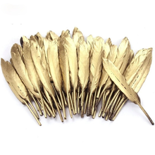10pcs/bag Gold Plated Feathers for Christmas & Halloween Wedding Party Decoration & DIY Handicrafts Accessories Home Decoration 2024 - buy cheap