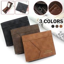 Men's Wallet 2021 New Short Wallet Korean Youth Boy Thin Three-fold Horizontal Wallet Card Holder Pack Pu Leather Purse For Men 2024 - купить недорого