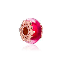 Abalorios de cristal y hojas de Murano rosa para pulsera Pandora, joyería de plata de ley 100% 925, bricolaje, envío gratis 2024 - compra barato
