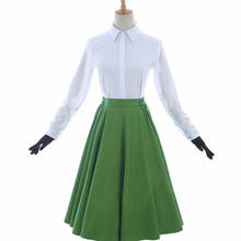 Disfraz de Violet Evergarden de Anime con Auto Memories, disfraz de muñeca, blusa blanca, falda verde, conjunto de uniforme, fiesta de Halloween 2024 - compra barato