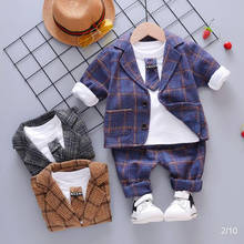 Conjunto de roupas masculinas para bebês, primavera/outono, conjunto com 3 peças, camisetas e calças, roupa de festa de natal para meninos 2024 - compre barato