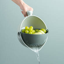Colador de plástico para lavado de frutas, verduras, arroz, cesta coladora, marrón 2024 - compra barato