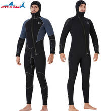 Roupa de mergulho com zíper frontal de 5mm, roupa de banho de neoprene para homens, roupa de mergulho subaquática para pesca submarina, caça e surf 2024 - compre barato