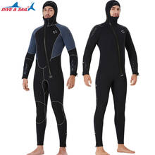 Traje de baño de neopreno con cremallera frontal para hombre, traje de baño de manga larga de 5MM, ropa de buceo, pesca submarina, caza y surf 2024 - compra barato