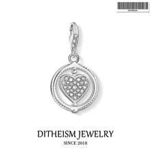 Love Heart Rotated Charm Pendant Fit Necklace 2021 Brand New Fine Women Jewelry Romantic Magic Pure 925 Sterling Silver Gift 2024 - buy cheap