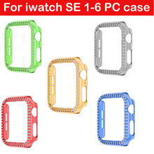women Diamond PC cover For Apple watch SE case band 3 2 1 38 42mm plastic shell For iwatch bumper series 6 5 4 40mm 44mm 2024 - buy cheap