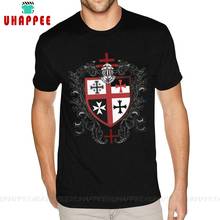 Classic Knights Templar Cross Shield T-Shirts for Men Make Your Own Short Sleeve Full Cotton Black Crew Tees 2024 - buy cheap