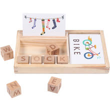 Wood Spelling Words Game Kids Early Educational Toys for Children Learning English Wooden Toys Montessori Education Toy 2024 - buy cheap