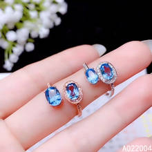 KJJEAXCMY fine Exquisite jewelry 925 sterling silver inlaid natural gem blue topaz new Female ring woman girl Support Detection 2024 - buy cheap