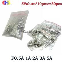 50PCS/LOT 5Values Fast Quick Blow Glass Tube Fuses With Pin Assortment Kit 3x10mm 0.5A 1A 2A 3A 5A/250V Glass fuse with pin 2024 - buy cheap