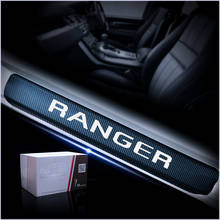 Для Ford Ranger защита для порога из углеродного волокна наклейка для входа в дверь защита для порога Накладка наклейки авто аксессуары 4 шт 2024 - купить недорого