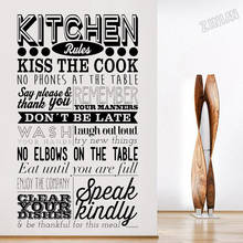 Kitchen Rules Quotes Wall Decals Dining Room Decoration Vinyl Home Interior Wall Stickers For Resturant Modern Home Decor Y329 2024 - buy cheap