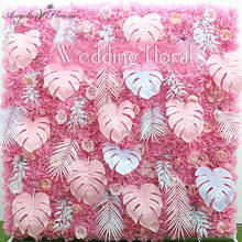 Custom 3D 40*60cm Artificial flower wall panels Turtle leaf plants White wedding backdrop party window hodel decor photo props 2024 - buy cheap