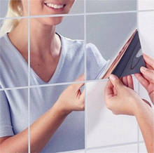 Mirror Wall Sticker Flexible Mirror Self Adhesive Plastic Mirror Tiles for Home Decor 15X15cm Stick Wall On Art 4417 2024 - buy cheap