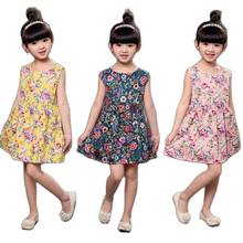 Summer Girl Dress 1-8year Old Cotton Sleeveless Printing Princess Dresses for Kids Holiday Party Clothing Toddler Casual Clothes 2024 - buy cheap