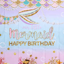 Mermaid Birthday Party Back Ground Mermaid Background Birthday Party Supplies Baby Shower Birthday Party Decorations Kids 2024 - buy cheap