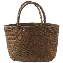 Casual Straw Bag Natural Wicker Tote Bags Women Braided Handbag For Garden Handmade Mini Woven Rattan Bags 2024 - buy cheap