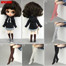 1 par de inverno quente malha casual meias para boneca barbie alta longa macio meias para blyth boneca roupas para 1/6 bjd dollhouse diy brinquedo 2024 - compre barato