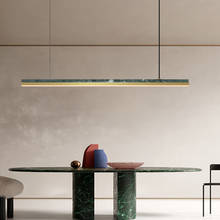 Tira de luz minimalista de diseño escandinavo, candelabro de barra de restaurante de mármol, Líneas minimalistas modernas para escritorio de estudio 2024 - compra barato