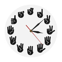 American Sign Language Iconic Wall Clock ASL Gesture Modern Clock Watch Equivalents Of The Hours Made Gifts For The Deaf-mute 2024 - buy cheap