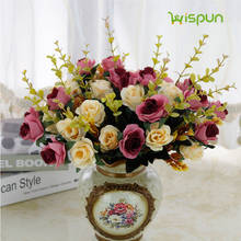 12 голов розы искусственный цветок букет Европейский стиль украшение для дома Искусственный Поддельный цветок 2024 - купить недорого