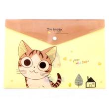 Kawaii PVC A4 Cheese Cat File Bag  Stationery Bag Korean Style Cute Document Filing Folder Products Office School Supplies 2PCS 2024 - buy cheap