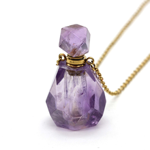 Trendy-beads Light Yellow Gold Color Natural Amethysts Perfume Bottle Pendant Necklace Elegant Jewelry 2024 - buy cheap