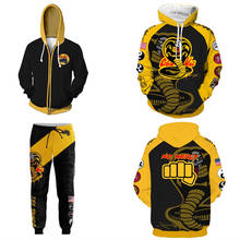 Sudaderas con capucha con estampado 3D de Cobra Kai Val Armorr para hombre y mujer, traje de Karate para chico, chaquetas con cremallera, pantalones para correr, 2021 2024 - compra barato