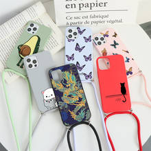 Necklace Lanyard Rope Case for Huawei P30 P40 P20 Pro Honor 9X 8X 8A 9A 20i 10i Mate 20 10 Lite Y7 Y9 Y6 Soft TPU Cute Cat Case 2024 - buy cheap