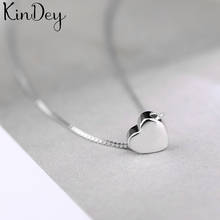 Kindey Real Pure New Silver Color Love Heart Necklaces Pendants for Women Wedding Jewelry Kolye Collares 2024 - buy cheap