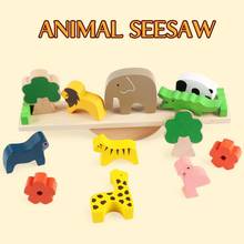 Montessori animal seesaw blocos de construção brinquedos para crianças madeira equilíbrio jogo do bebê montagem educacional crianças brinquedos presente 2024 - compre barato