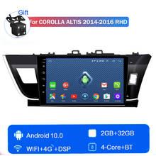 Android 10 Car Radio Autoradio Quad Core ROM 32GB for Toyota 2014 2015 2016 Corolla Altis RHD car GPS navigation large screen 2024 - buy cheap