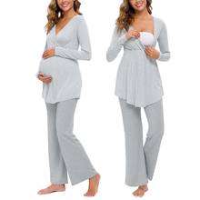 Maternity Clothes For Breastfeeding Nursing Pajamas Pregnant Women Pajama Set Spring Night Sleepwear Tops Pants For Pregnancy 2024 - buy cheap