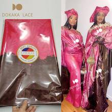 Telas de encaje Jacquard para vestidos nigerianos Bazin Riche Tissu Dentelle, Material de boda, nuevo estilo, 5 yardas, 2021 2024 - compra barato