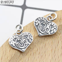 100% 925 Silver Tibetan Charm Buddhist Word Pendant Tibetan Heart-shape Amulet Pendant Godd Luck Charm 2024 - buy cheap