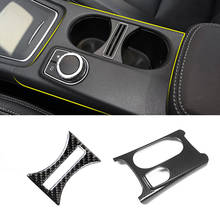 For Mercedes Benz A GLA CLA Class W176 X156 C117 Car Carbon Fiber Texture Center Console Water Cup Holder Cover Trim 2024 - buy cheap