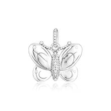 Decorative Butterfly Crystal Charms for Jewelry Making Clear CZ Spring Jewelry 925 Sterling Silver Charms for Jewelry Making 2024 - buy cheap