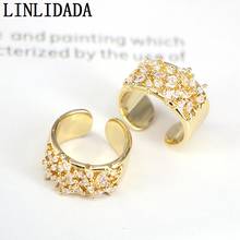 10Pcs Top Quality Gold Filled Crystal Adjusable Clear Zirconia Trendy Party Women Charm Rings Pave CZ Setting Finger Ring 2024 - buy cheap