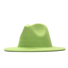 Осень-зима шерстяной джазовый шляпа для женщин мужчин фетр оснастки полями шляпы шляпа Дамская винтажная шерсть фетровая шляпа Панама фетровые шляпы кепки 2024 - купить недорого