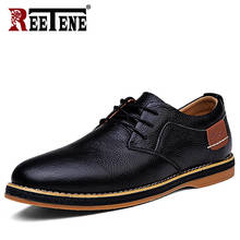 REETENE Genuine Leather Casual Male Shoes Wear-Resistant Men Flats Oxfords Shoes Fashion Footwear Outdoor Driving Shoes 2024 - buy cheap