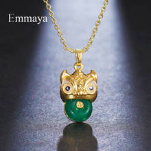 Emmaya New Fashion Vivid Eye Appearance Green Glass Necklace For Women&Girls Modern Decoration In Party Delicate Pendant 2024 - buy cheap