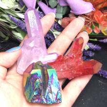 3pcs Aura Quartz Crystal Cluster Angel Aura Natural Quartz Crystal Druzy Geode Specimen Minerals Reiki Healing Chakra 2024 - buy cheap