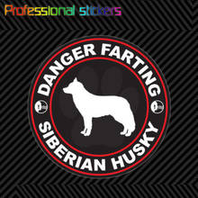 Danger Farting Siberian Husky Sticker Decal Self Adhesive Vinyl Dog Canine Pet for Car, Laptops, Motorcycles, Office Supplies 2024 - buy cheap