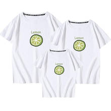 New 2021 Family Look Family Matching Outfits T-shirt Clothes Mother Father Son Daughter Kids Baby Summer Lemon Printing T-shirt 2024 - buy cheap