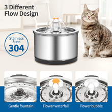 Fonte de água automática para gato, de aço inoxidável, com luz led, dispensador de 2,5l, sistema de recirculação e filtro, ultra silencioso, para animais de estimação 2024 - compre barato