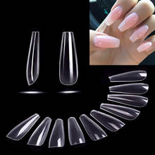 100pcs/box Acrylic Artificial Long Coffin Ballerina Clear/Natural/white Fake Nails Art Tips Full Cover Manicure False nails Box 2024 - buy cheap